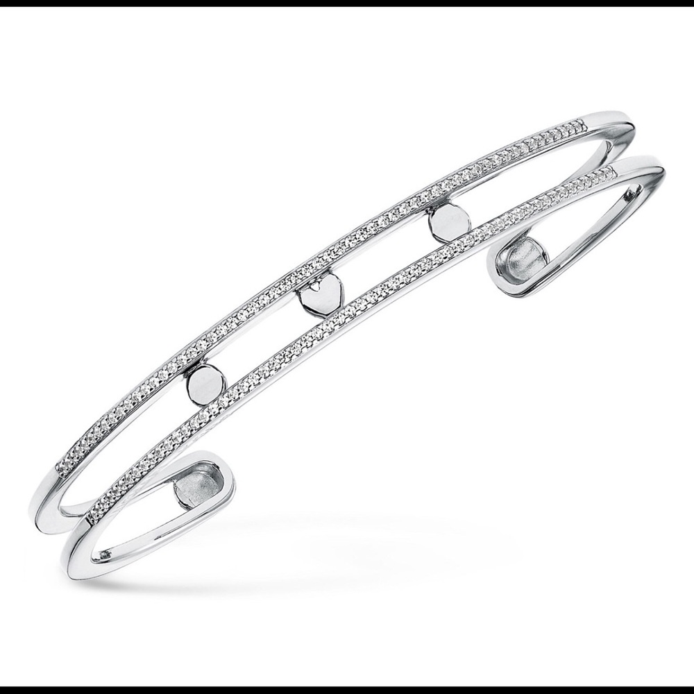 MK sterling silver cristal cuff B.